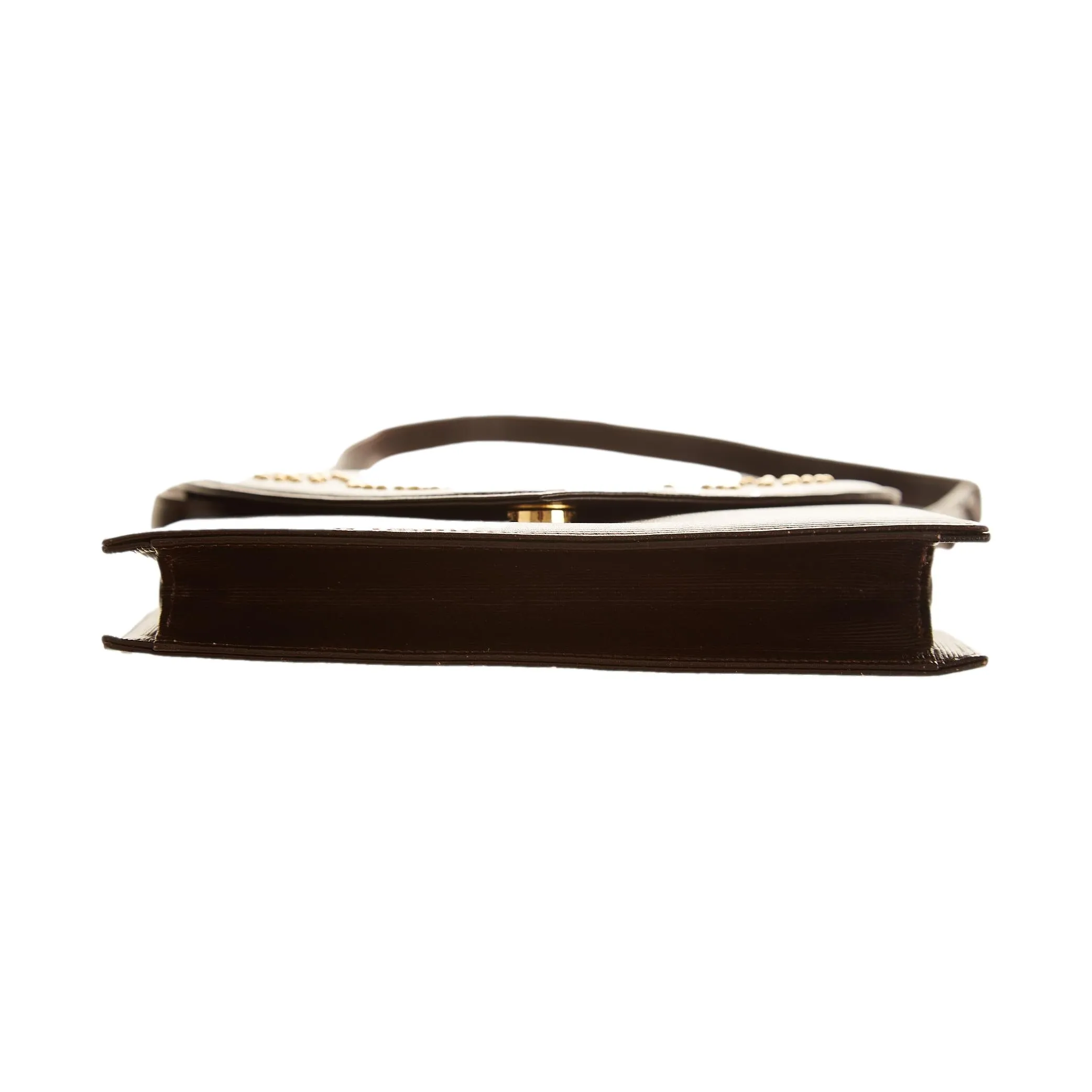 YSL Black Studded Logo Shoulder Bag