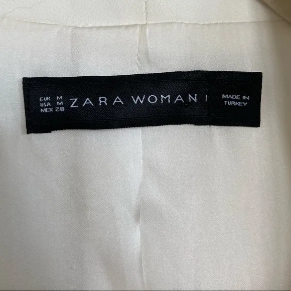 Zara Long Off White Open Cardigan Vest