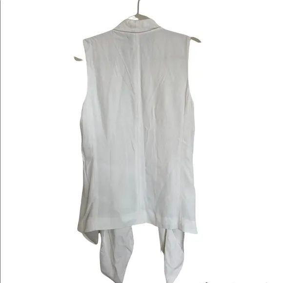 Zara Long Off White Open Cardigan Vest