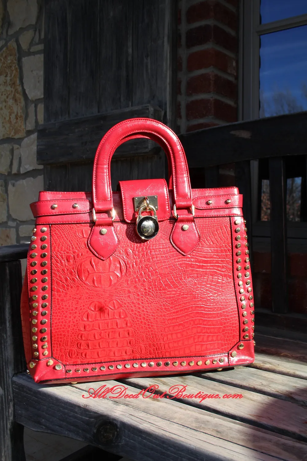 Ziara | Alligator Buckle Purse Red