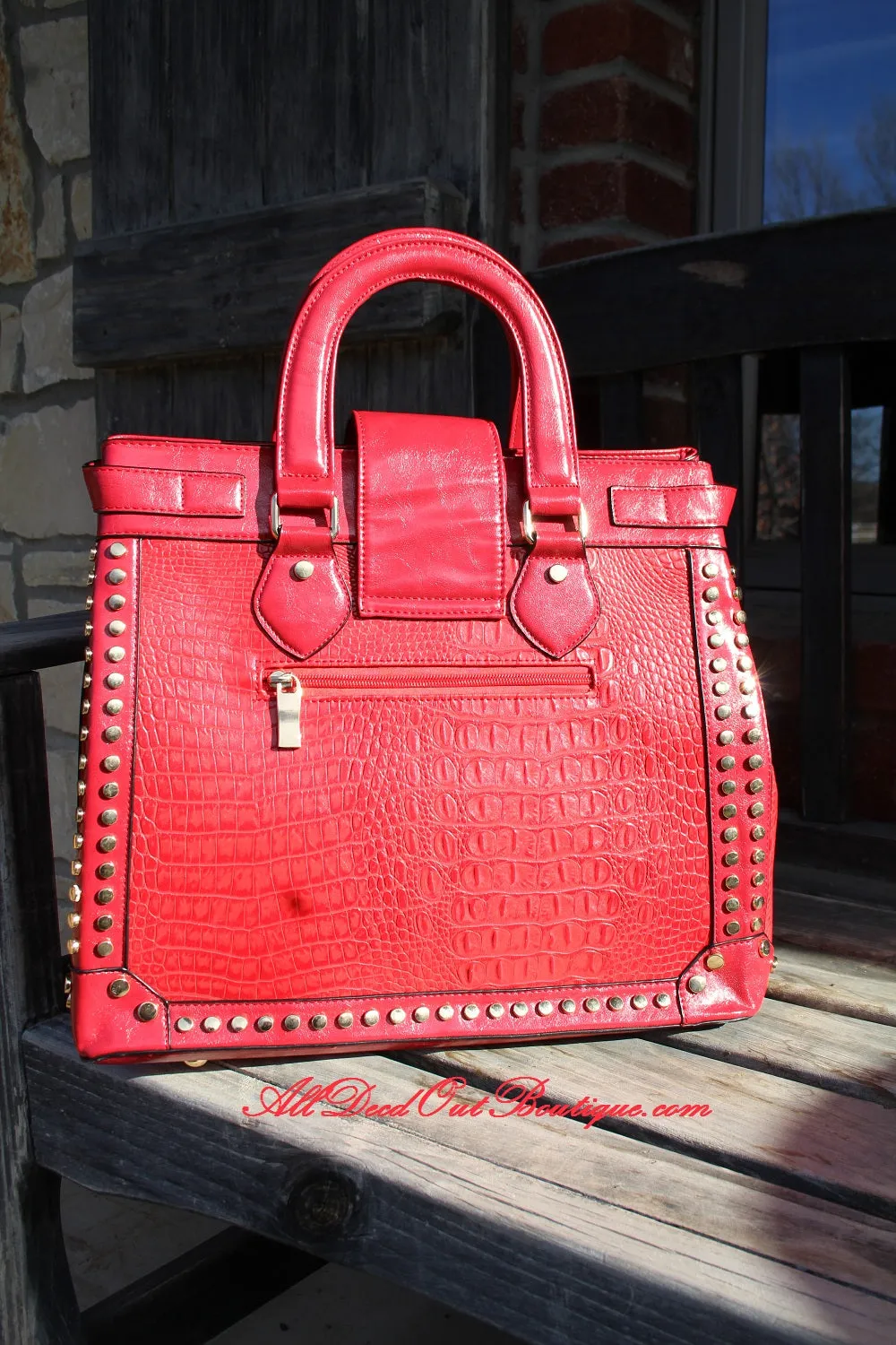 Ziara | Alligator Buckle Purse Red