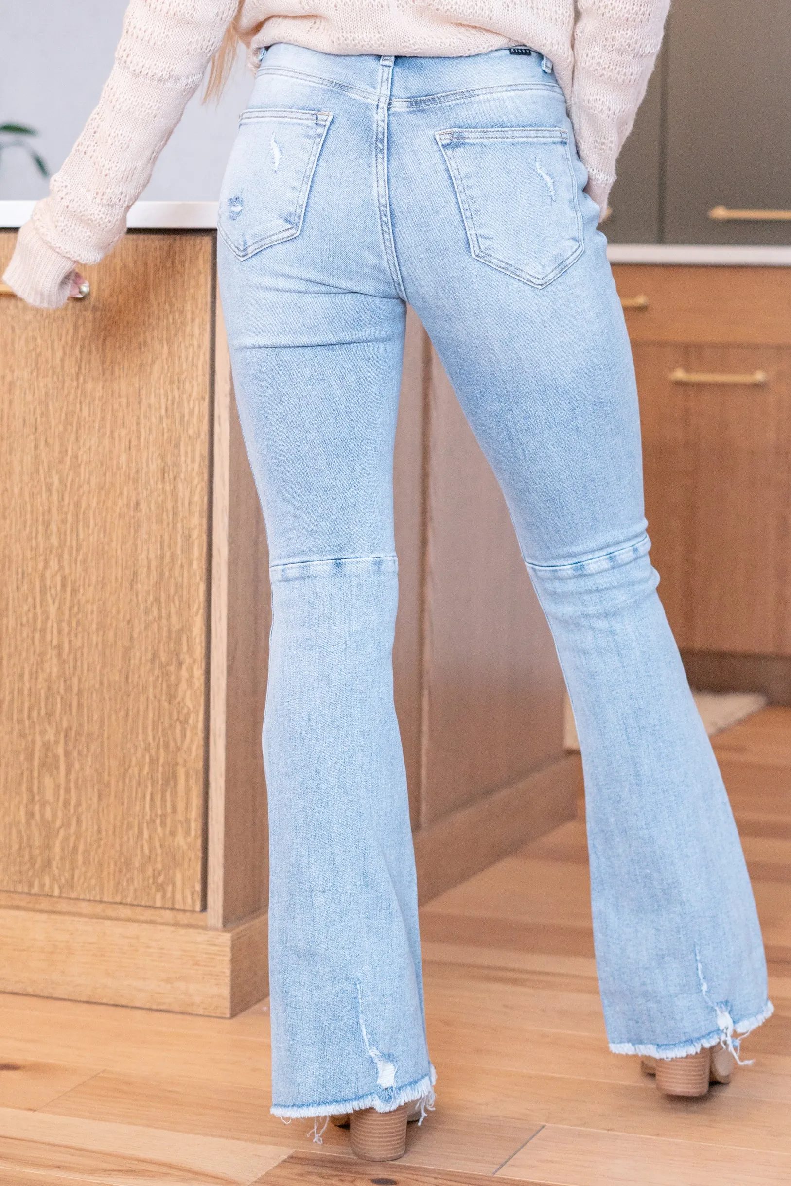 Zoey Kate High Rise Frayed Hem Flare